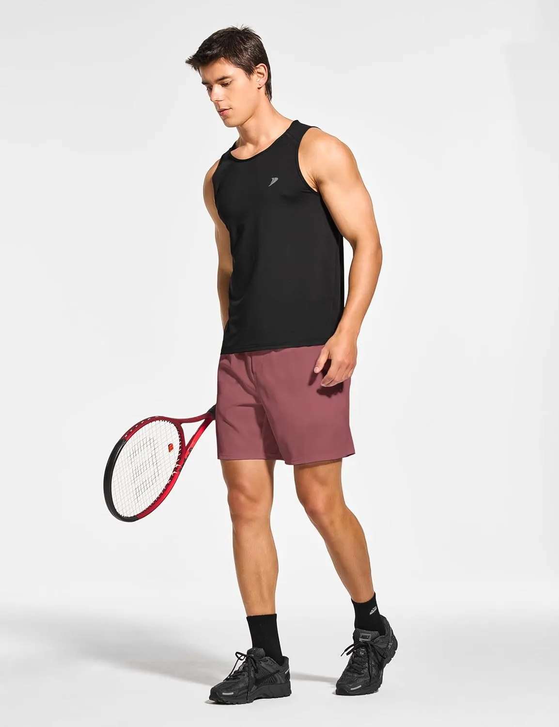 DEMOZU Men's 7 Inch Lined Running Tennis Shorts Quick Dry Workout Athletic Gym Shorts with Pockets