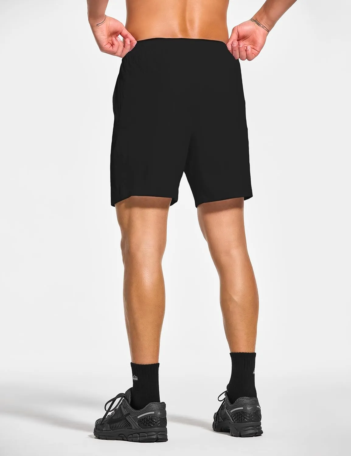 DEMOZU Men's 7 Inch Lined Running Tennis Shorts Quick Dry Workout Athletic Gym Shorts with Pockets