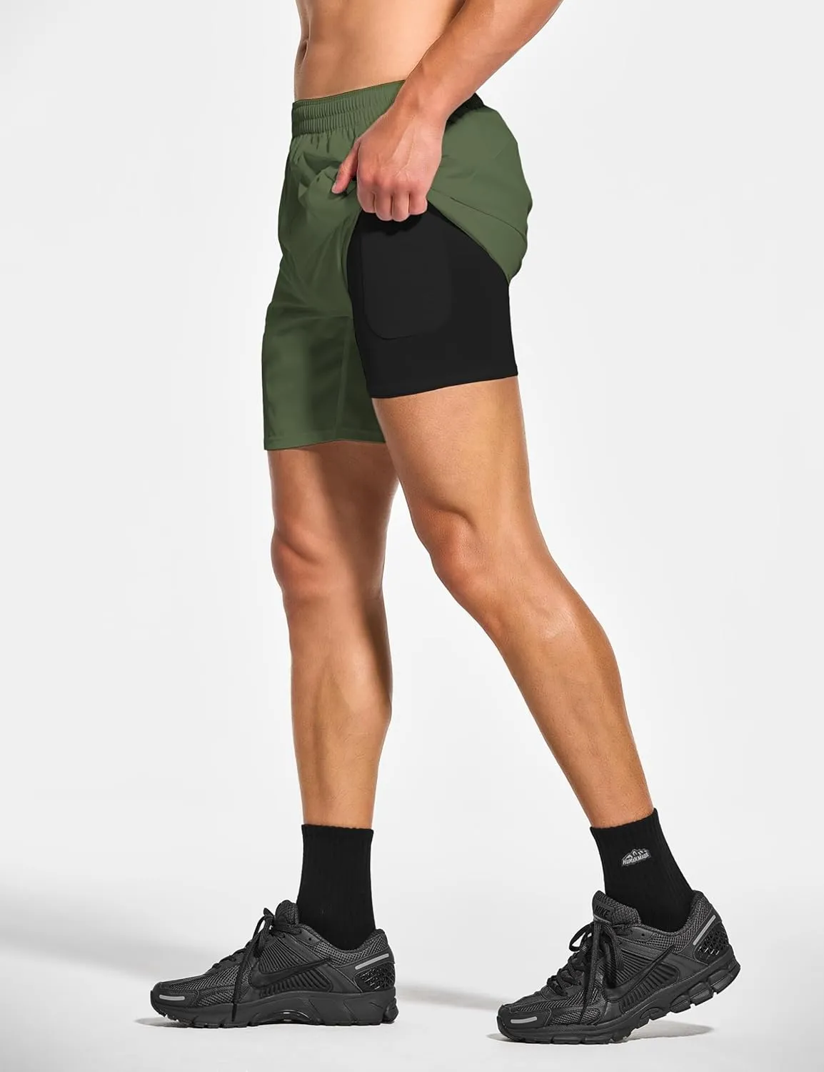 DEMOZU Men's 7 Inch Lined Running Tennis Shorts Quick Dry Workout Athletic Gym Shorts with Pockets