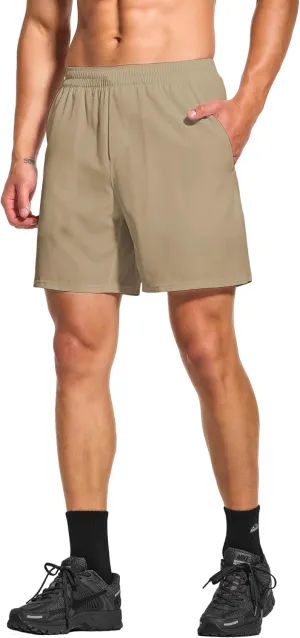 DEMOZU Men's 7 Inch Lined Running Tennis Shorts Quick Dry Workout Athletic Gym Shorts with Pockets