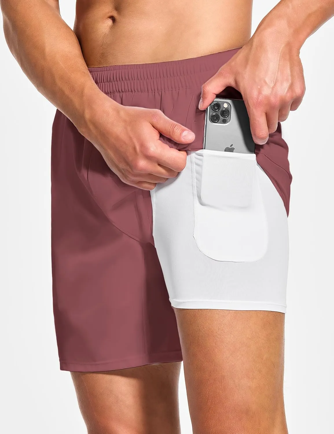 DEMOZU Men's 7 Inch Lined Running Tennis Shorts Quick Dry Workout Athletic Gym Shorts with Pockets