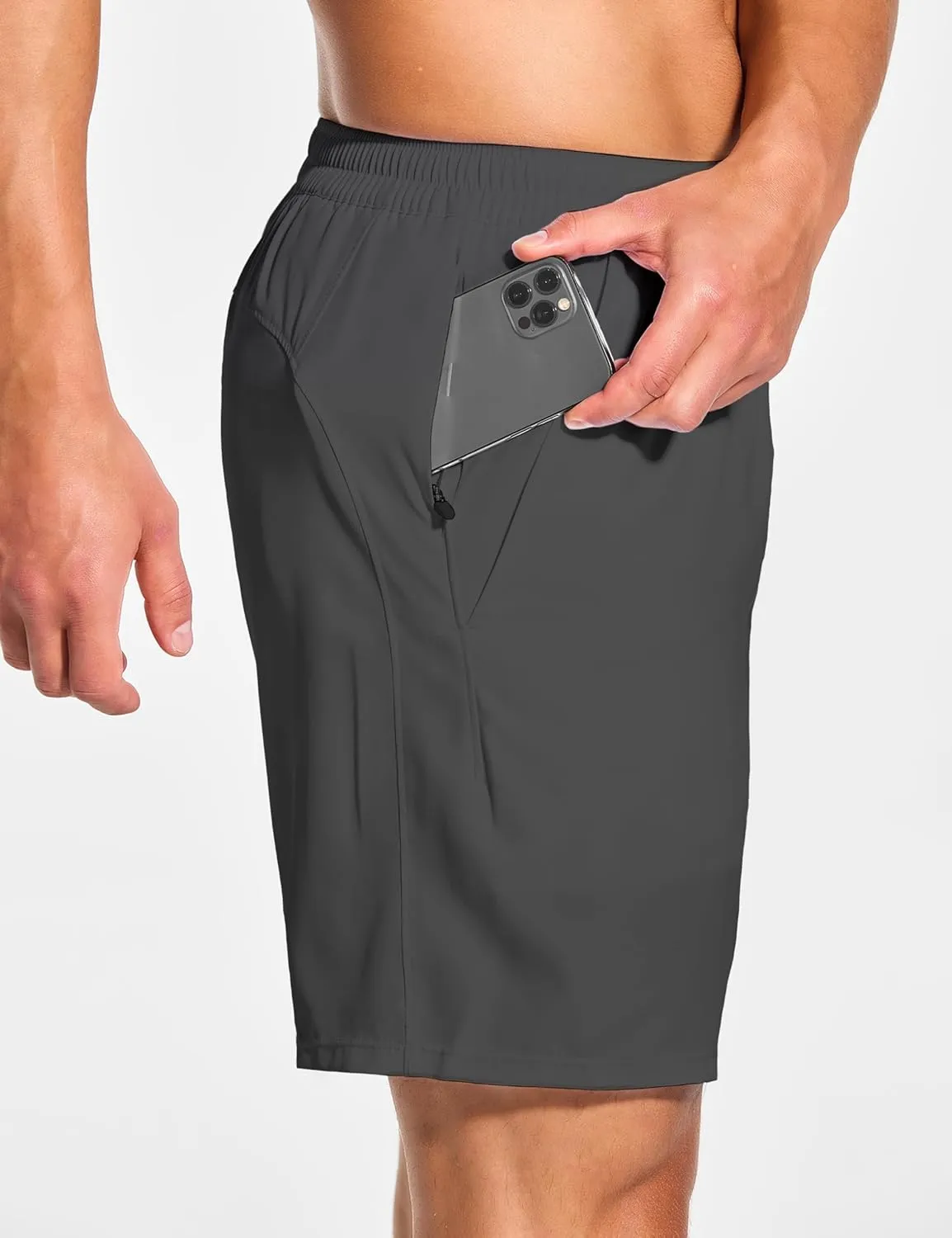 DEMOZU Men's 7 Inch Lined Running Tennis Shorts Quick Dry Workout Athletic Gym Shorts with Pockets