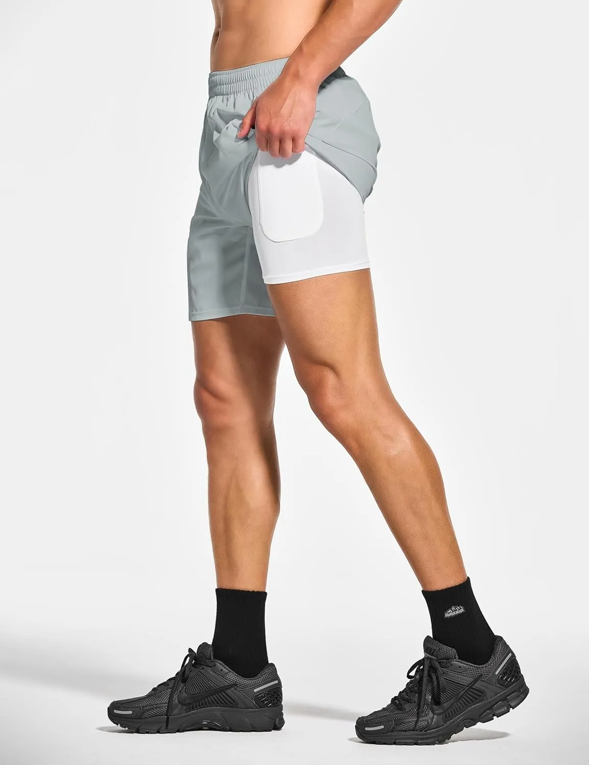 DEMOZU Men's 7 Inch Lined Running Tennis Shorts Quick Dry Workout Athletic Gym Shorts with Pockets