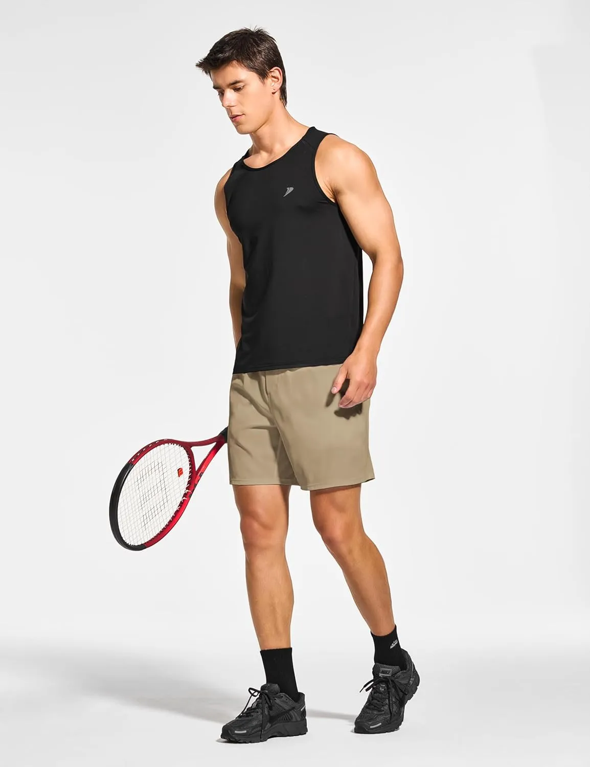 DEMOZU Men's 7 Inch Lined Running Tennis Shorts Quick Dry Workout Athletic Gym Shorts with Pockets