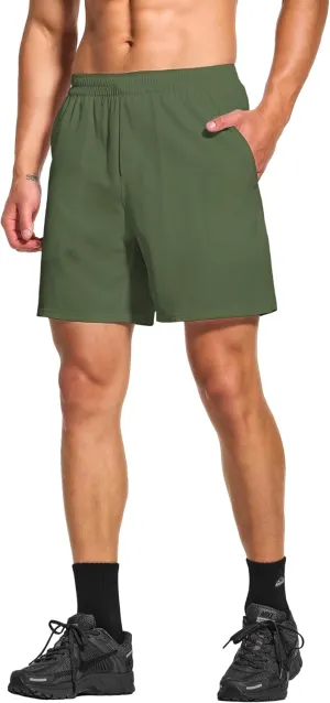DEMOZU Men's 7 Inch Lined Running Tennis Shorts Quick Dry Workout Athletic Gym Shorts with Pockets