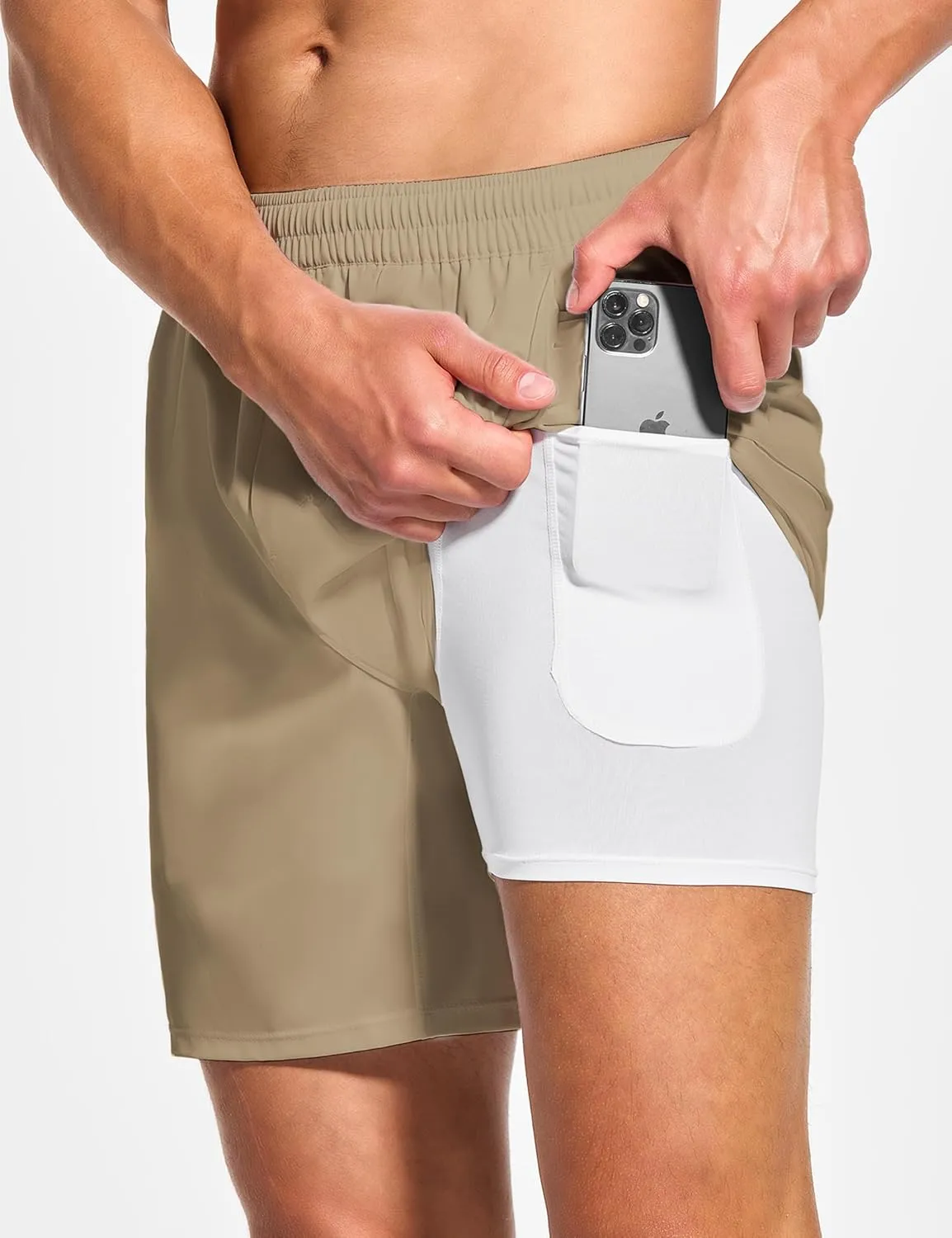 DEMOZU Men's 7 Inch Lined Running Tennis Shorts Quick Dry Workout Athletic Gym Shorts with Pockets