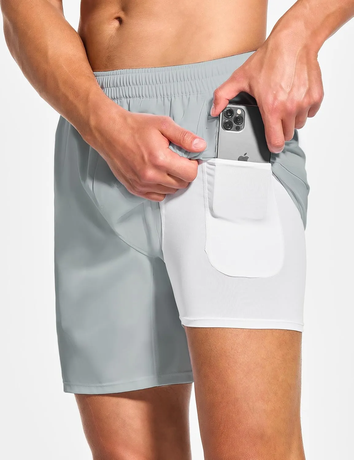 DEMOZU Men's 7 Inch Lined Running Tennis Shorts Quick Dry Workout Athletic Gym Shorts with Pockets