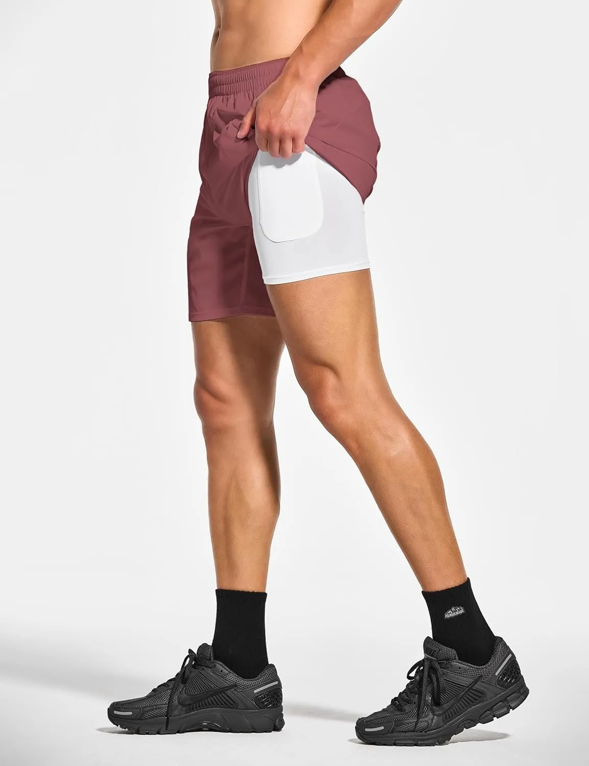 DEMOZU Men's 7 Inch Lined Running Tennis Shorts Quick Dry Workout Athletic Gym Shorts with Pockets