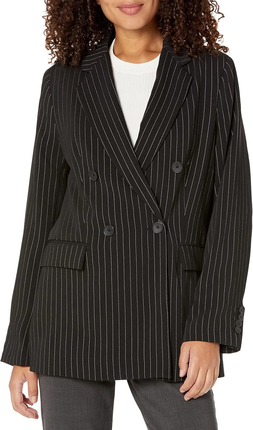 DKNY Women's Double-Breasted Oversized Everyday Blazer