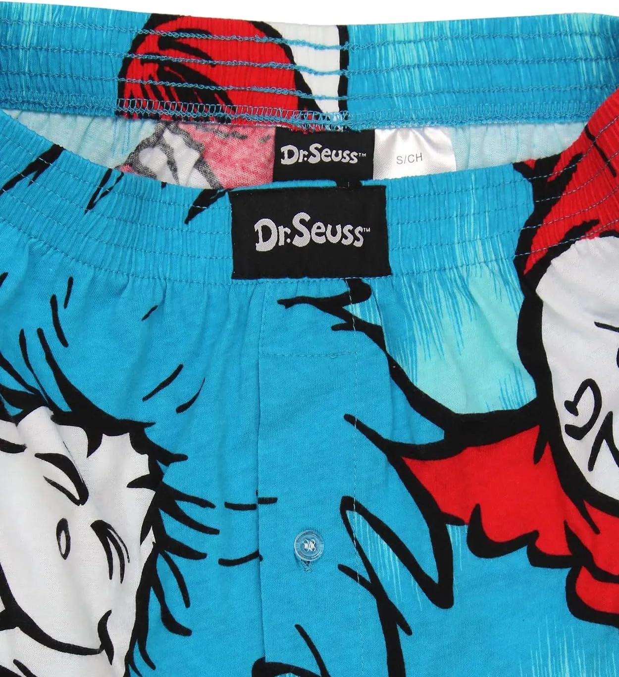 Dr. Seuss Men's Button Fly Boxer Lounge Shorts
