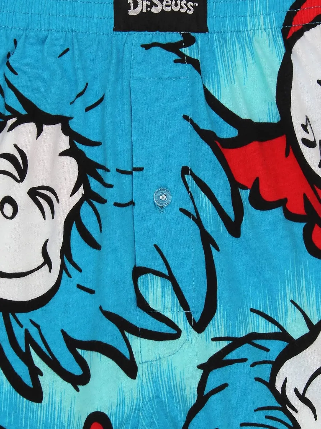 Dr. Seuss Men's Button Fly Boxer Lounge Shorts