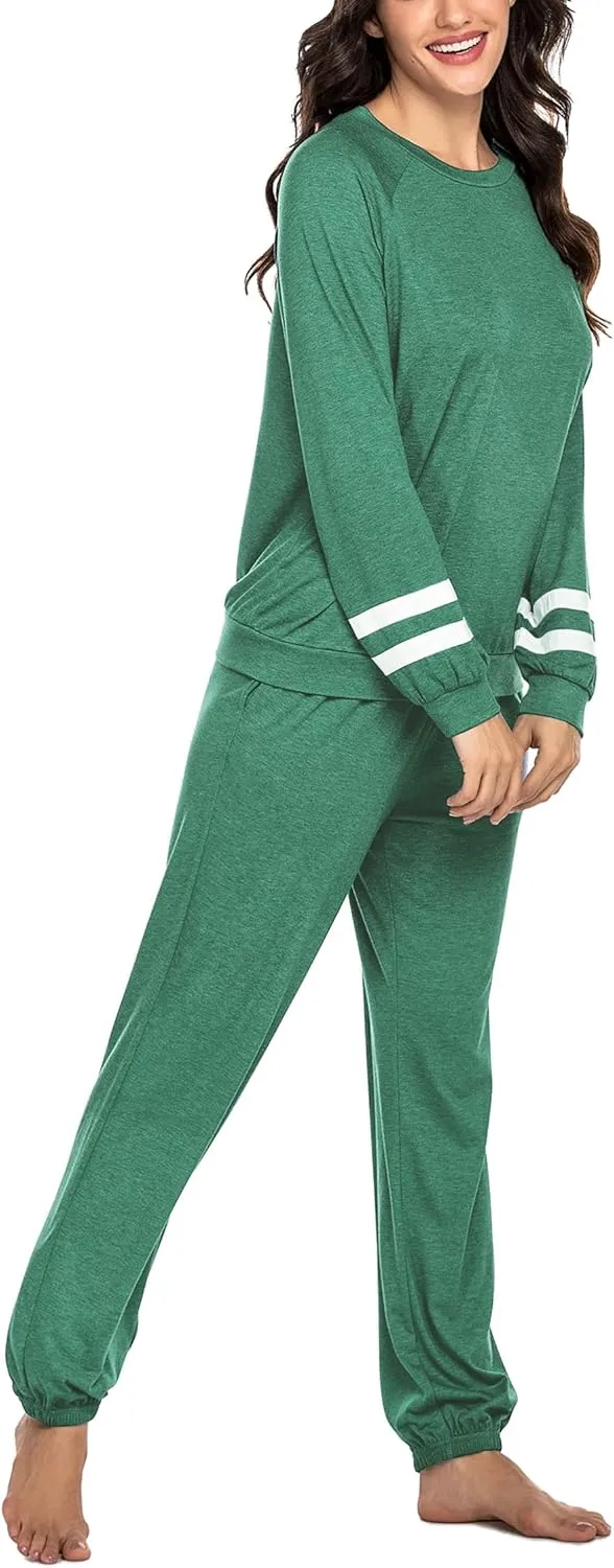 Ekouaer Sweatsuits Womens Loungewear Set Tracksuit Long Sleeve Pajamas Set with Pockets 2 Piece Outfits Lounge Sets