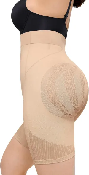 FeelinGirl High Waisted Body Shaper Shorts Shapewear for Women Tummy Control Thigh Slimming Underwear