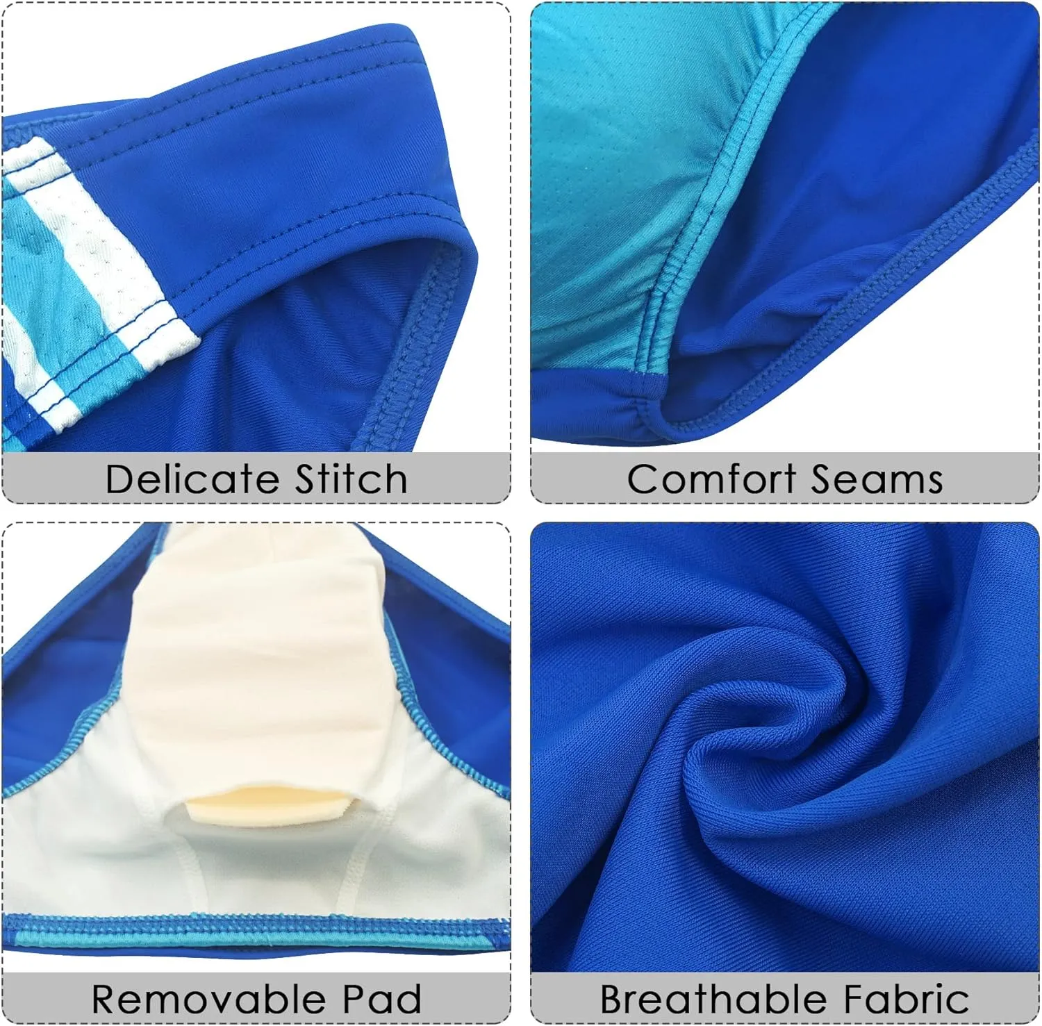FEOYA Men's Swim Beach Briefs Low Rise Swimming Briefs Sexy Pouch Thong Swimsuit Quick Dry Briefs Bathing Suit Swimwear