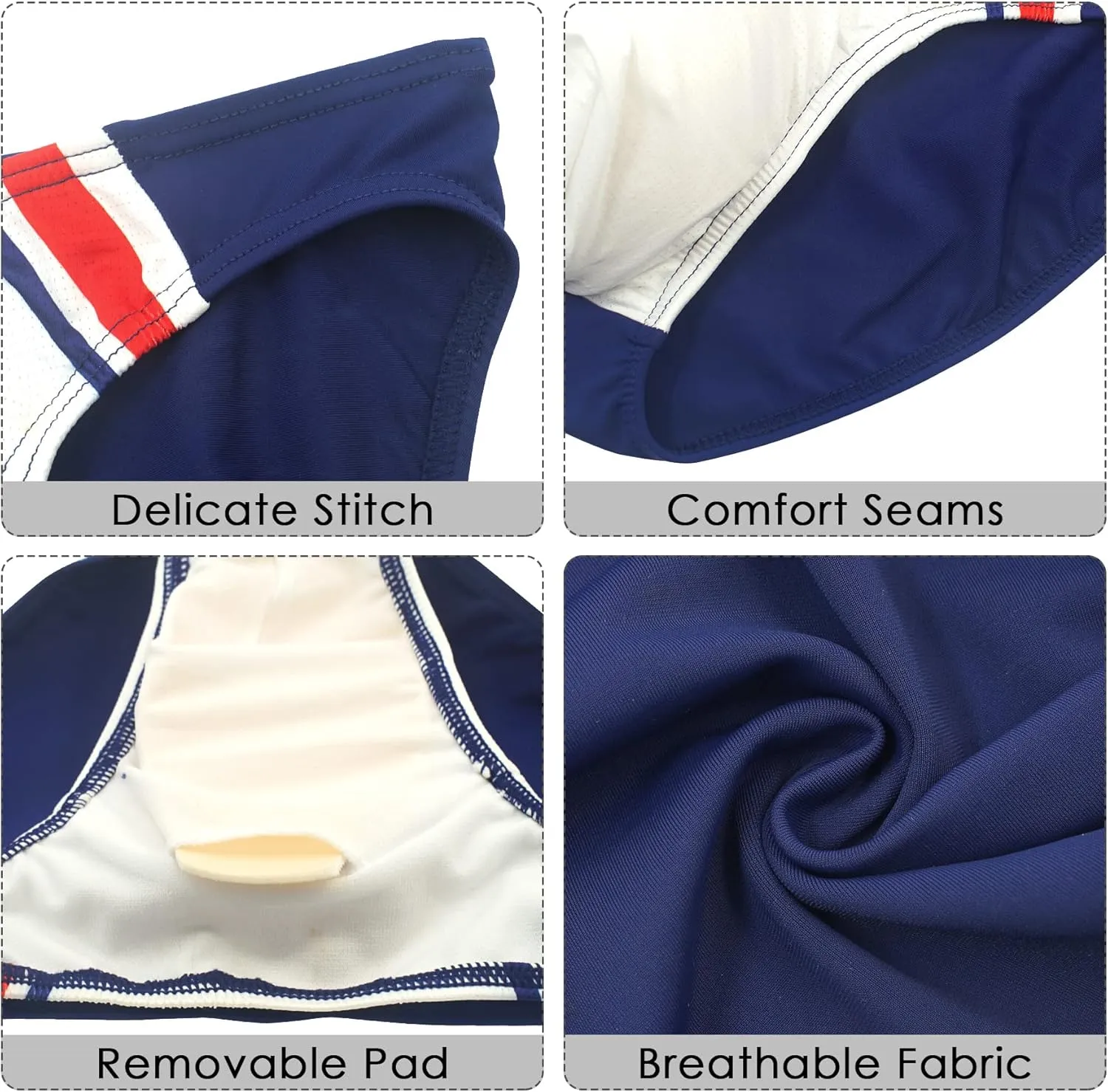 FEOYA Men's Swim Beach Briefs Low Rise Swimming Briefs Sexy Pouch Thong Swimsuit Quick Dry Briefs Bathing Suit Swimwear