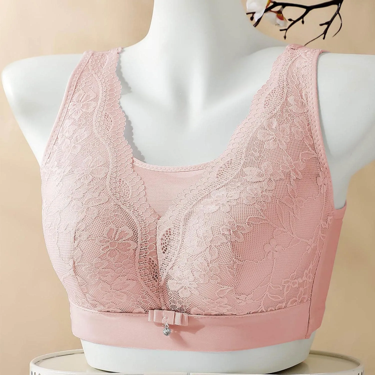 Floral Lace Bralette for Women Sexy Comfy Breathable Mesh Quick Dry Underwear Casual Fashion Solid Color Push Up Bra