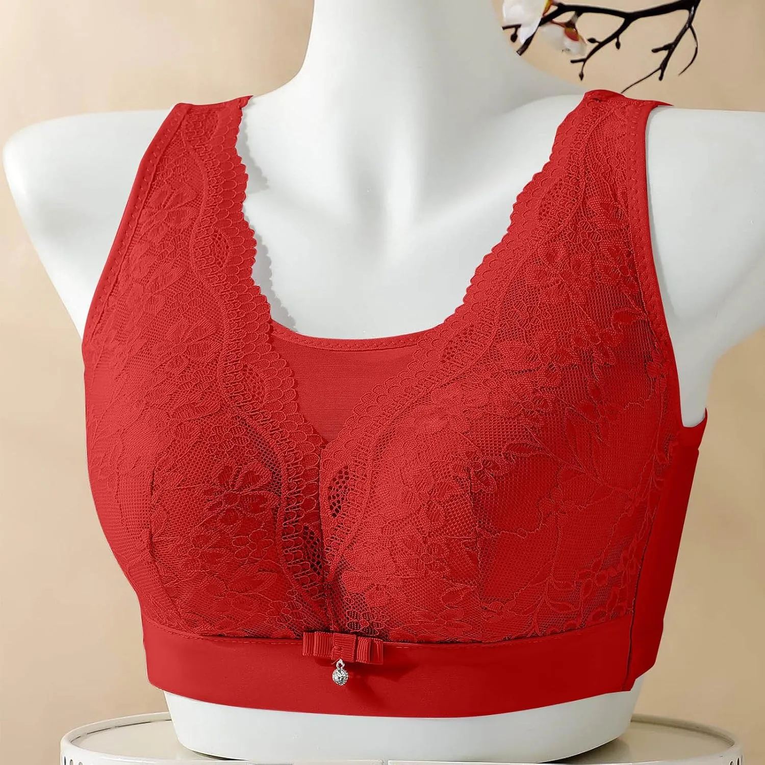 Floral Lace Bralette for Women Sexy Comfy Breathable Mesh Quick Dry Underwear Casual Fashion Solid Color Push Up Bra