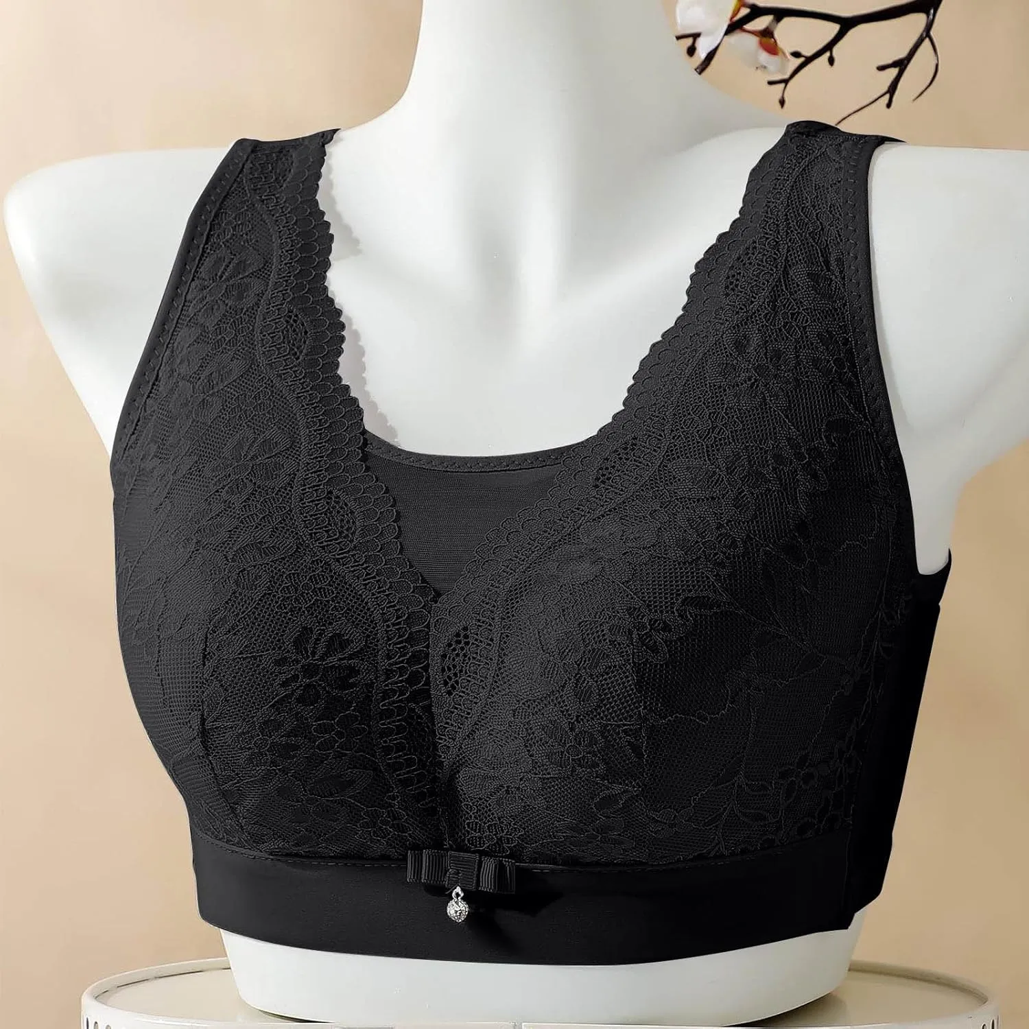 Floral Lace Bralette for Women Sexy Comfy Breathable Mesh Quick Dry Underwear Casual Fashion Solid Color Push Up Bra