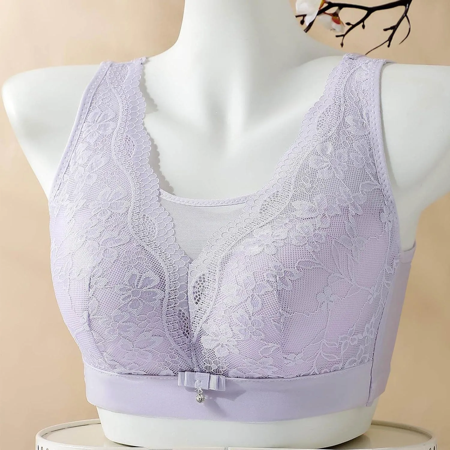 Floral Lace Bralette for Women Sexy Comfy Breathable Mesh Quick Dry Underwear Casual Fashion Solid Color Push Up Bra
