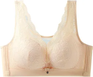 Floral Lace Bralette for Women Sexy Comfy Breathable Mesh Quick Dry Underwear Casual Fashion Solid Color Push Up Bra