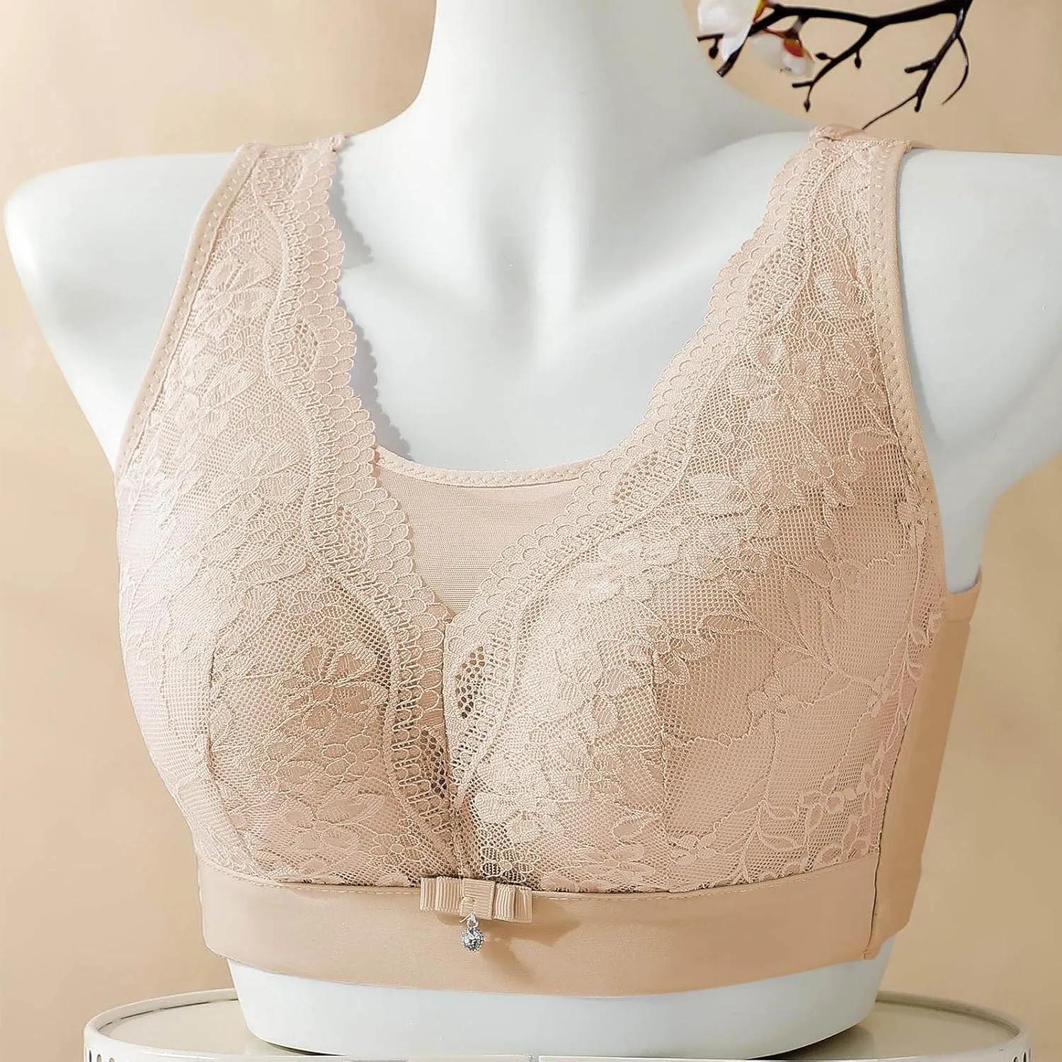 Floral Lace Bralette for Women Sexy Comfy Breathable Mesh Quick Dry Underwear Casual Fashion Solid Color Push Up Bra