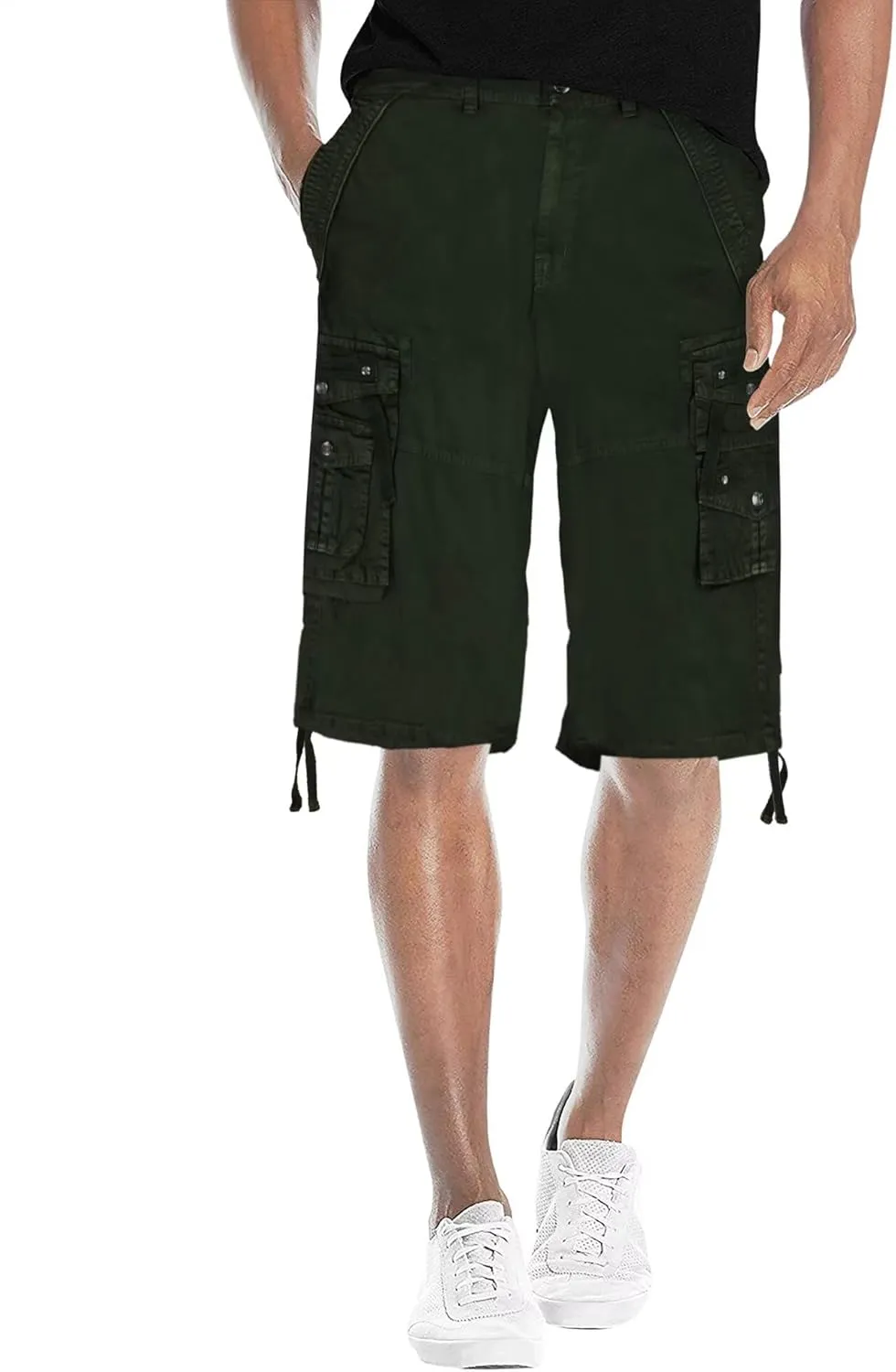 Fried-Denim Mens Everyday Poplin Belted Cargo Fairfax Shorts