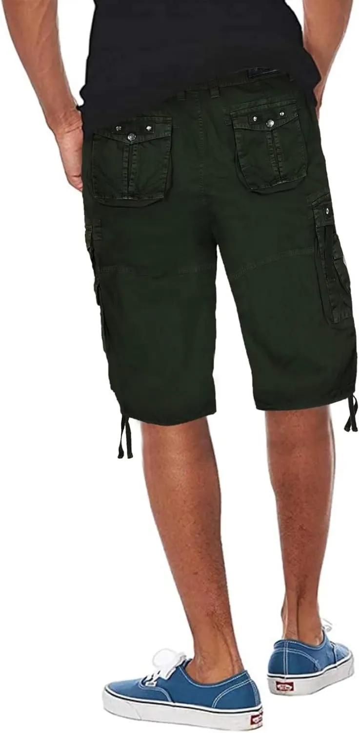 Fried-Denim Mens Everyday Poplin Belted Cargo Fairfax Shorts