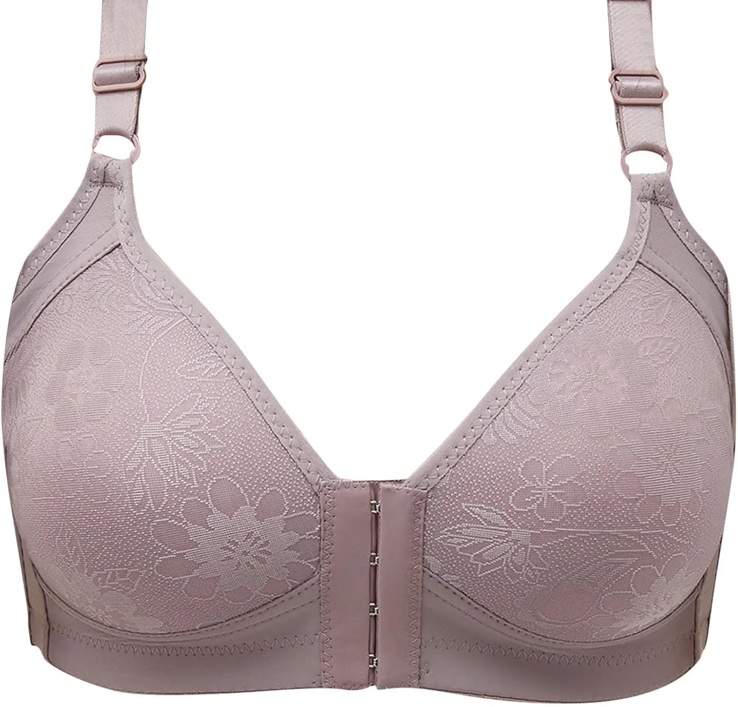 Front Closure Bra for Women 2025 Push Up Wirefree Bra Seamless Comfort Soft Brassiere with Adjustable Straps