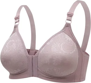 Front Closure Bra for Women 2025 Push Up Wirefree Bra Seamless Comfort Soft Brassiere with Adjustable Straps