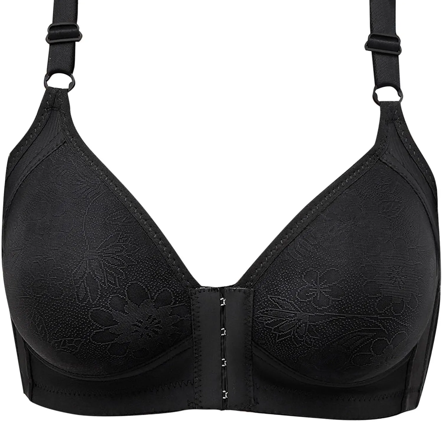 Front Closure Bra for Women 2025 Push Up Wirefree Bra Seamless Comfort Soft Brassiere with Adjustable Straps