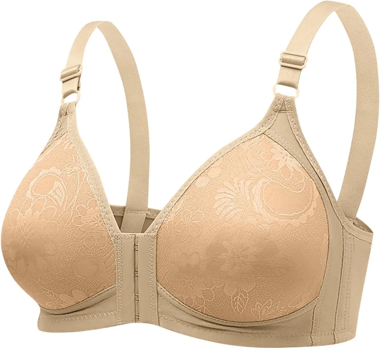 Front Closure Bra for Women 2025 Push Up Wirefree Bra Seamless Comfort Soft Brassiere with Adjustable Straps
