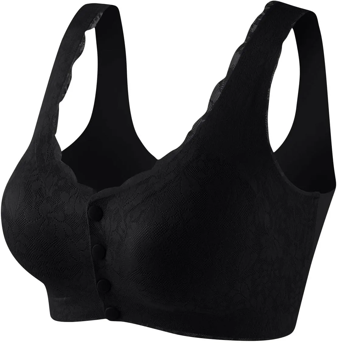 Front Closure Bras for Women Plus Size Push Up No Underwire Bralette Soft Comfy Breathable Full Coverage Underwear