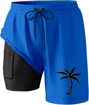 Fxbar Men's Swim Trunks 5 inch Quick Dry Board Shorts with Zipper Pockets Mesh Lining Bathing Suit Beach Shorts
