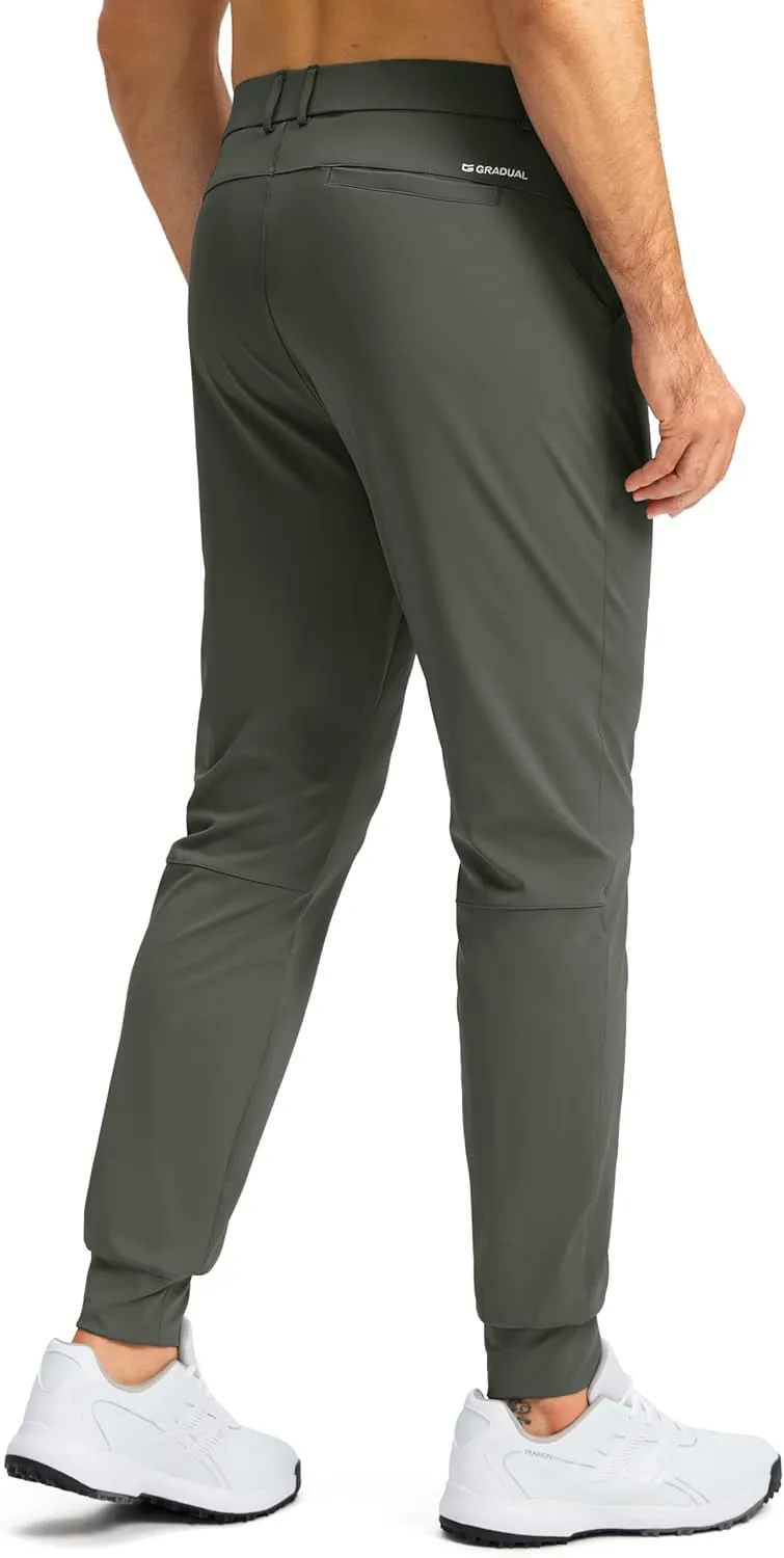 G Gradual Men's Stretch Golf Joggers with 3 Pockets Slim Fit Sweatpants Work Dress Casual Pants for Men with Belt Loops