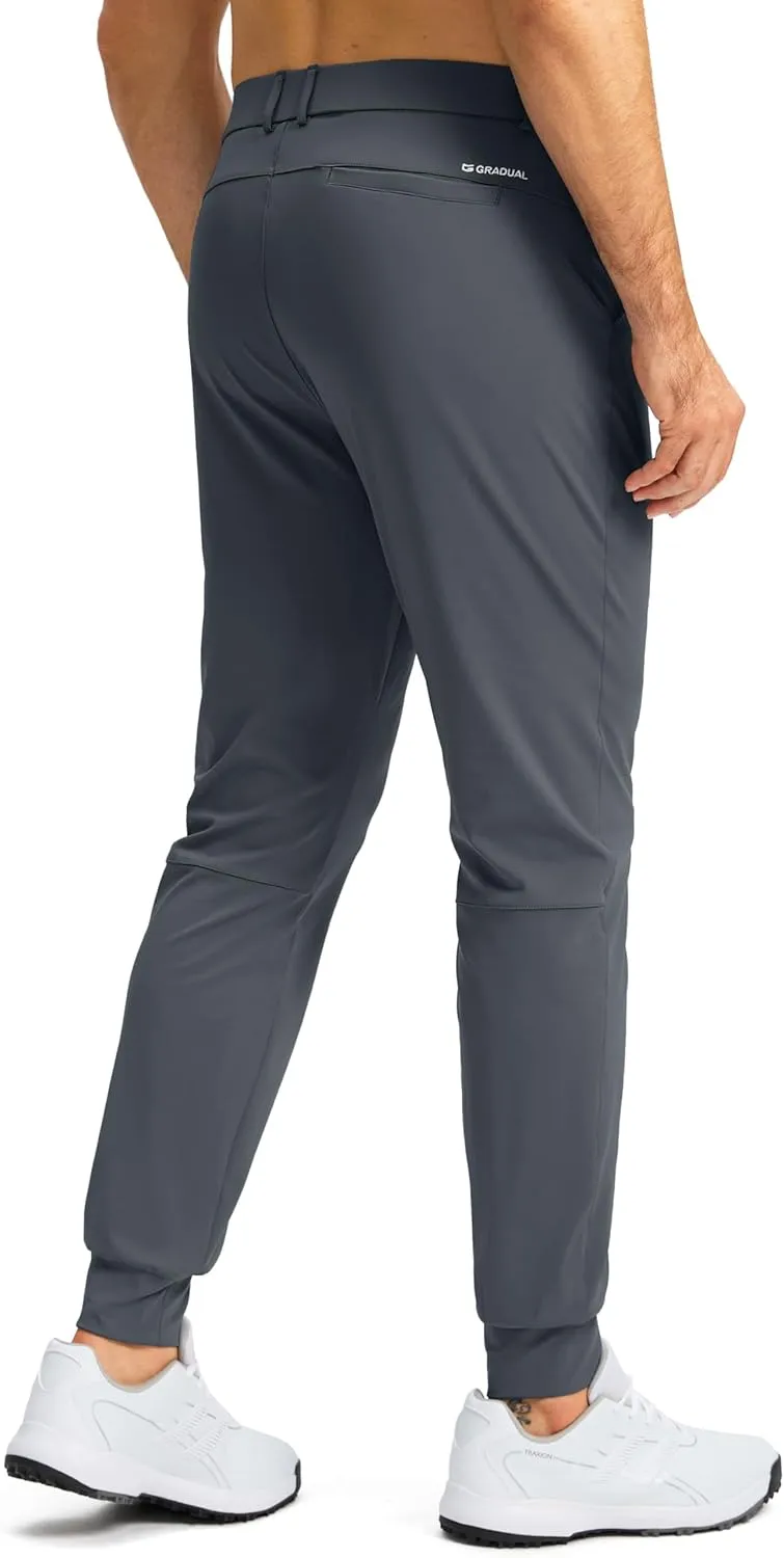 G Gradual Men's Stretch Golf Joggers with 3 Pockets Slim Fit Sweatpants Work Dress Casual Pants for Men with Belt Loops
