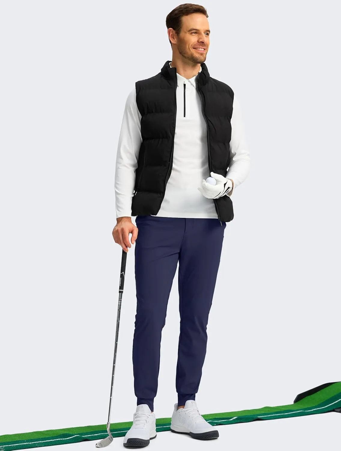 G Gradual Men's Stretch Golf Joggers with 3 Pockets Slim Fit Sweatpants Work Dress Casual Pants for Men with Belt Loops
