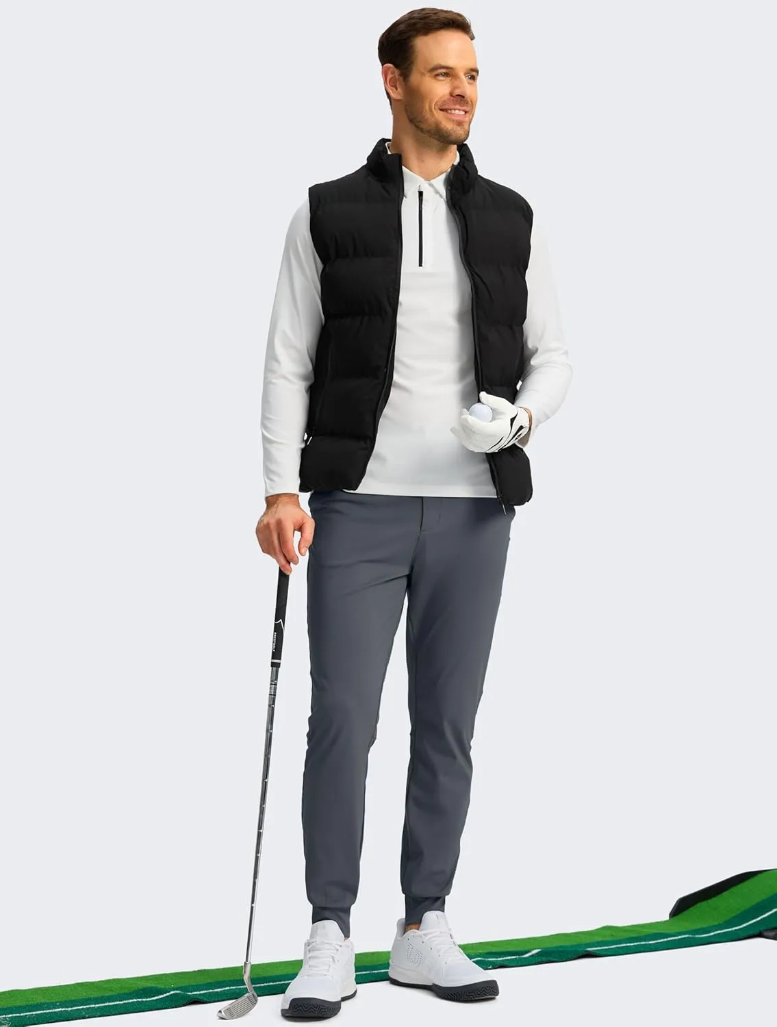 G Gradual Men's Stretch Golf Joggers with 3 Pockets Slim Fit Sweatpants Work Dress Casual Pants for Men with Belt Loops