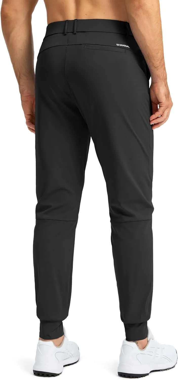G Gradual Men's Stretch Golf Joggers with 3 Pockets Slim Fit Sweatpants Work Dress Casual Pants for Men with Belt Loops