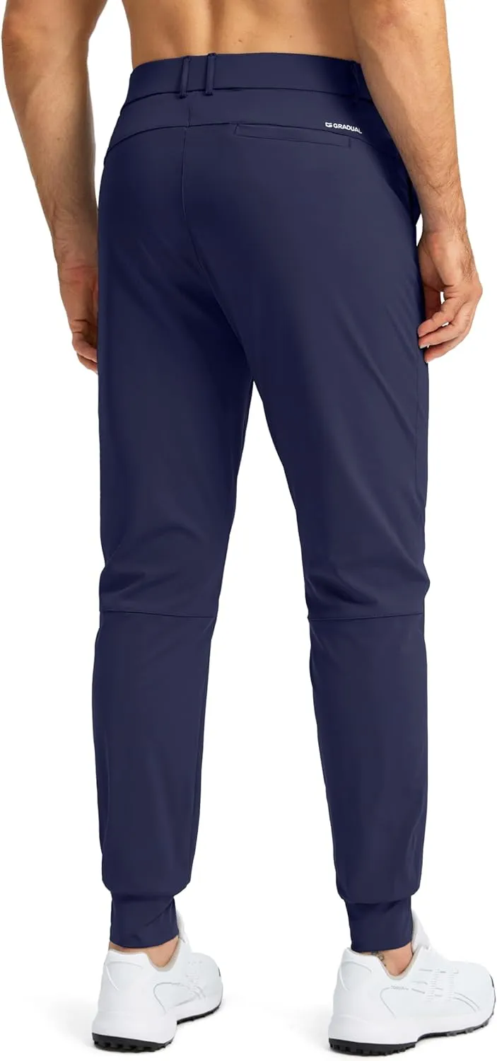 G Gradual Men's Stretch Golf Joggers with 3 Pockets Slim Fit Sweatpants Work Dress Casual Pants for Men with Belt Loops