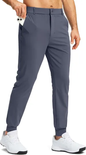 G Gradual Men's Stretch Golf Joggers with 3 Pockets Slim Fit Sweatpants Work Dress Casual Pants for Men with Belt Loops