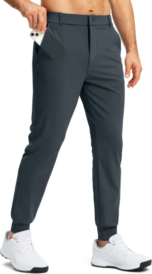G Gradual Men's Stretch Golf Joggers with 3 Pockets Slim Fit Sweatpants Work Dress Casual Pants for Men with Belt Loops