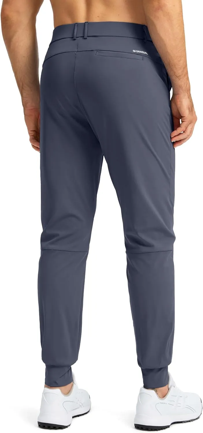 G Gradual Men's Stretch Golf Joggers with 3 Pockets Slim Fit Sweatpants Work Dress Casual Pants for Men with Belt Loops