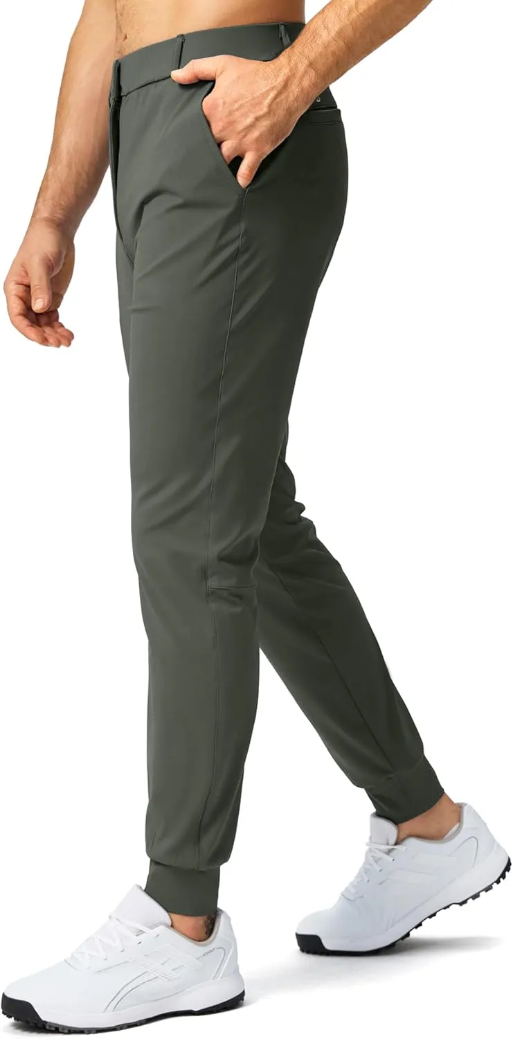 G Gradual Men's Stretch Golf Joggers with 3 Pockets Slim Fit Sweatpants Work Dress Casual Pants for Men with Belt Loops
