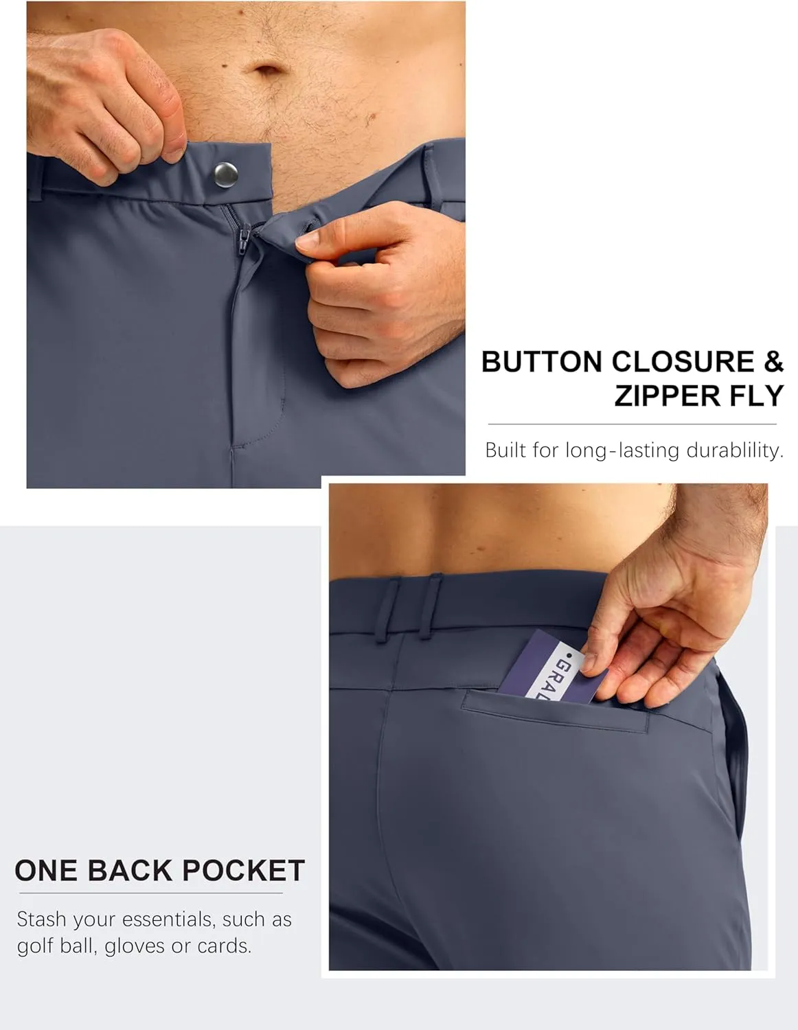 G Gradual Men's Stretch Golf Joggers with 3 Pockets Slim Fit Sweatpants Work Dress Casual Pants for Men with Belt Loops