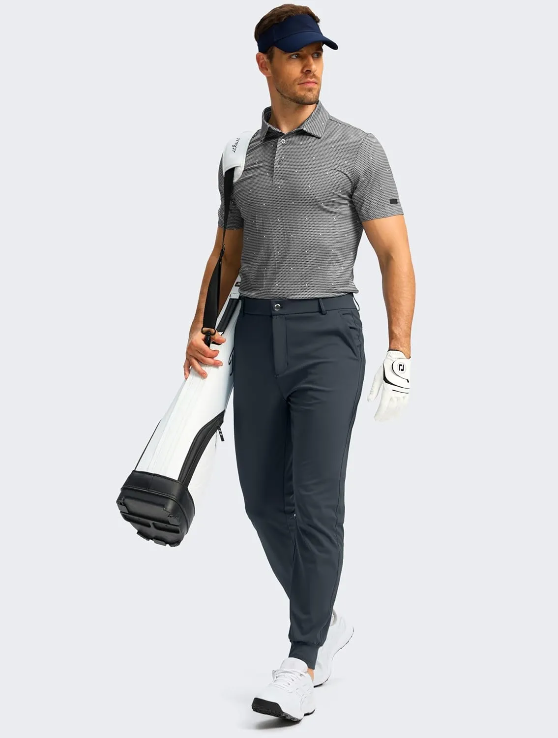 G Gradual Men's Stretch Golf Joggers with 3 Pockets Slim Fit Sweatpants Work Dress Casual Pants for Men with Belt Loops