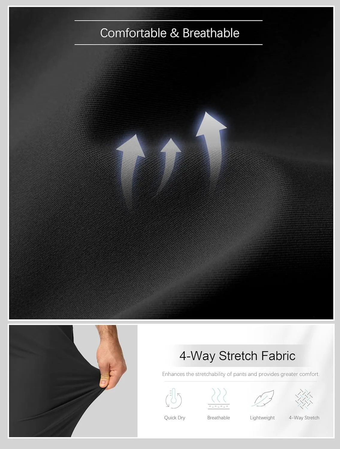 G Gradual Men's Stretch Golf Joggers with 3 Pockets Slim Fit Sweatpants Work Dress Casual Pants for Men with Belt Loops