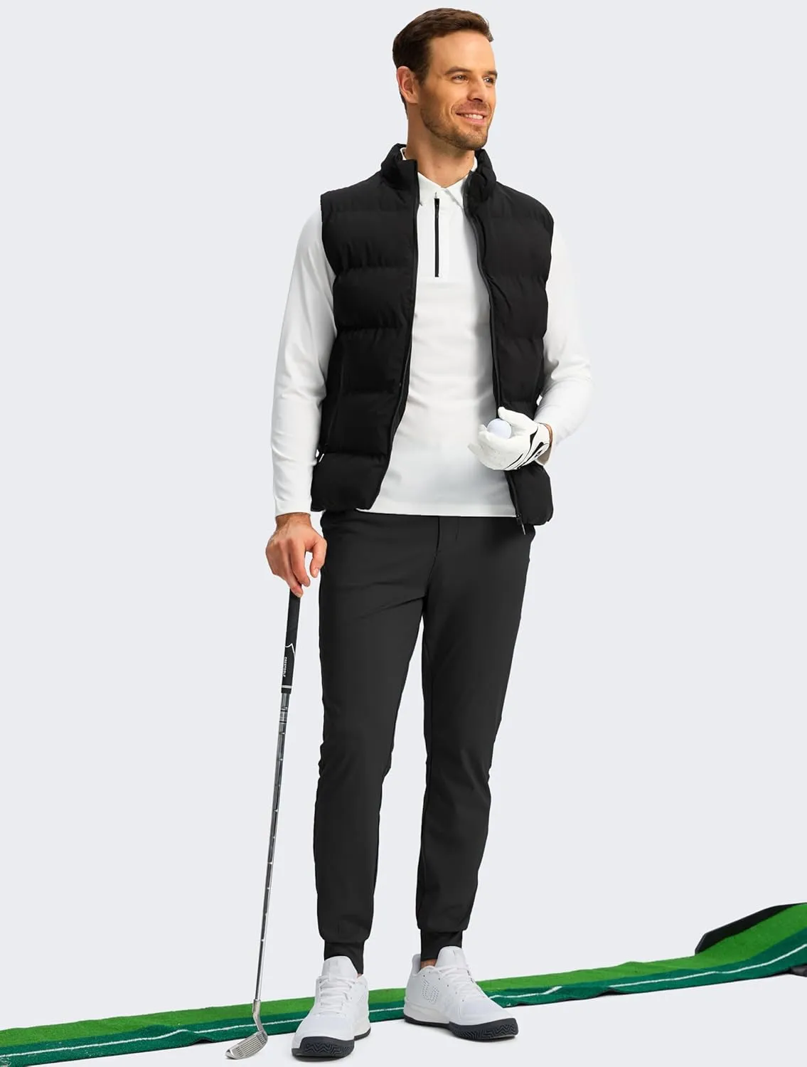 G Gradual Men's Stretch Golf Joggers with 3 Pockets Slim Fit Sweatpants Work Dress Casual Pants for Men with Belt Loops