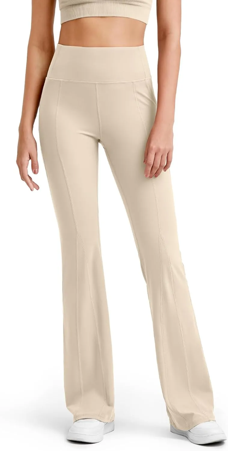 G4Free BareFeel Flare Yoga Pants Women High Waisted Flared Leggings with Pockets Casual Bootcut Pants Petite/Regular/Tall