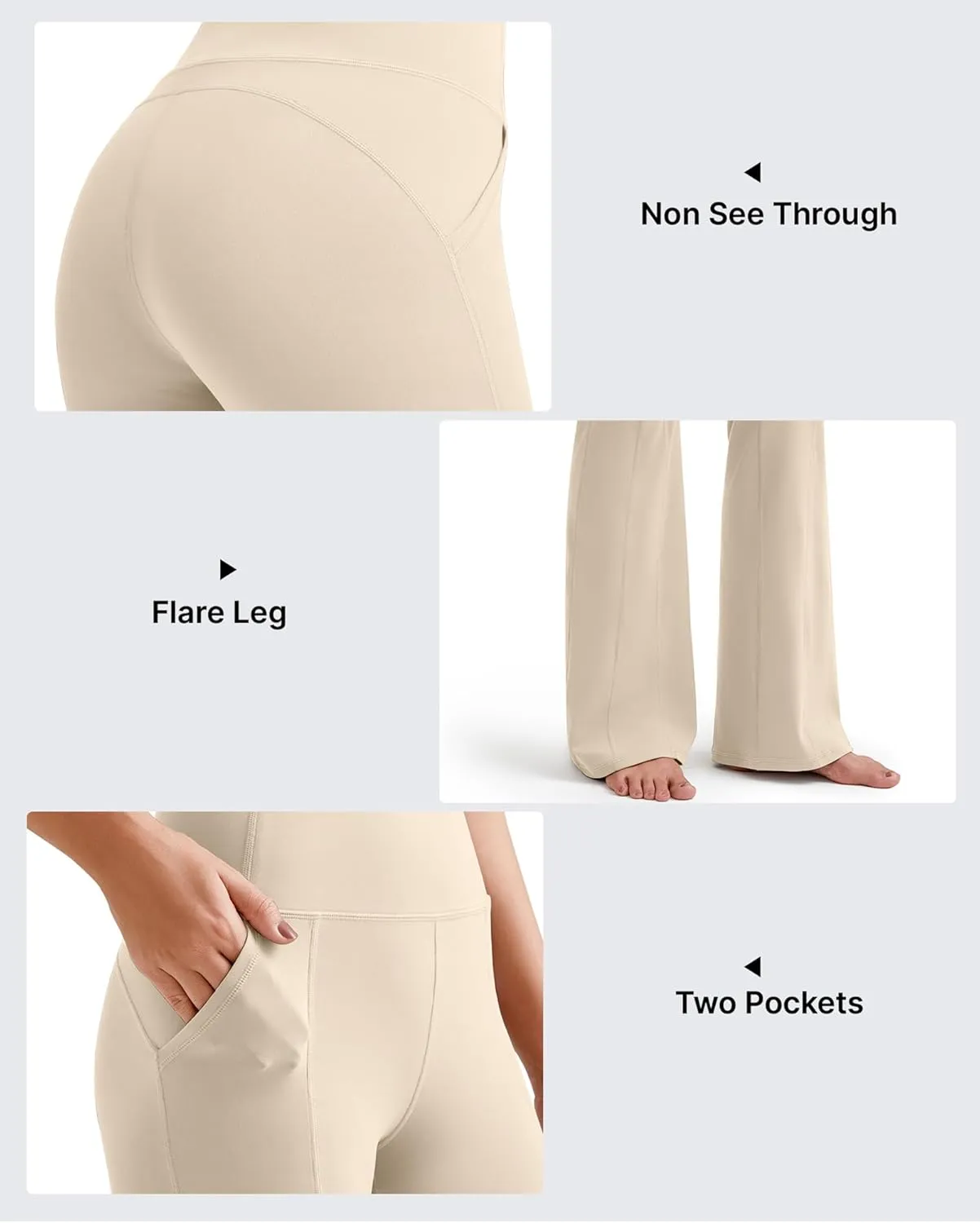 G4Free BareFeel Flare Yoga Pants Women High Waisted Flared Leggings with Pockets Casual Bootcut Pants Petite/Regular/Tall