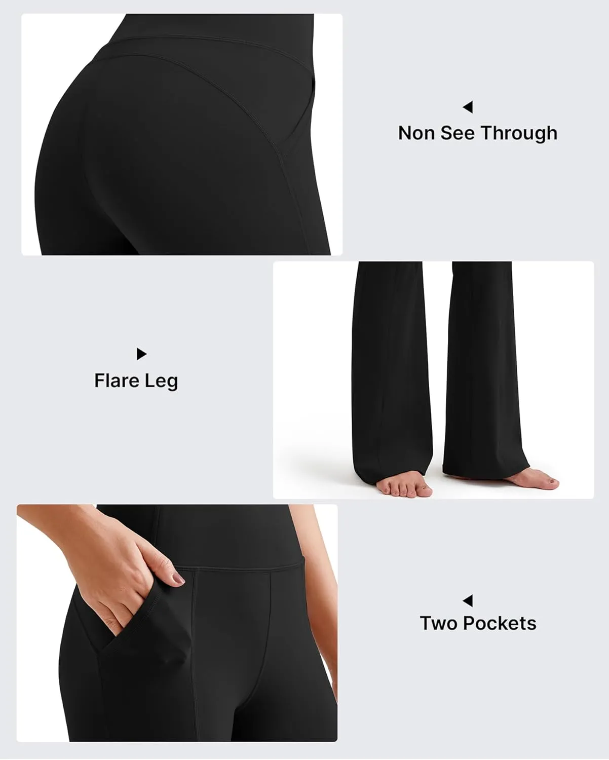 G4Free BareFeel Flare Yoga Pants Women High Waisted Flared Leggings with Pockets Casual Bootcut Pants Petite/Regular/Tall